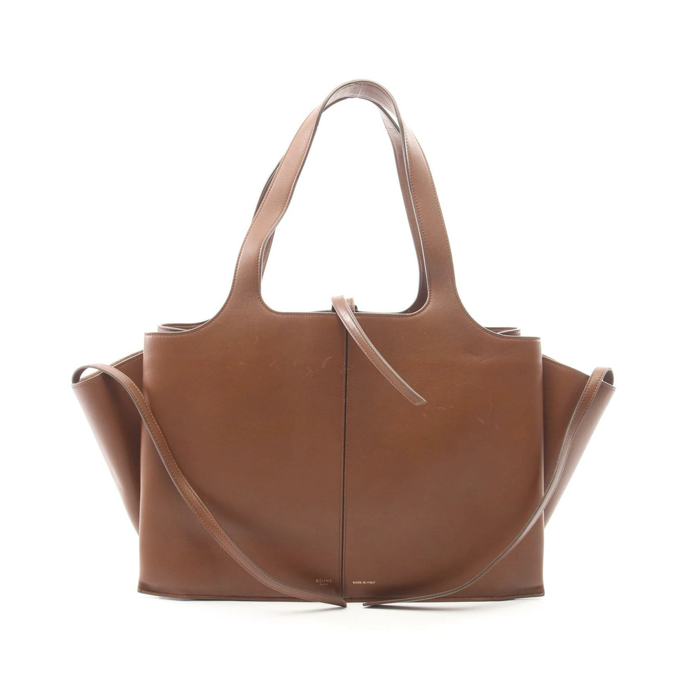 Celine Trifold Tote Bag Leather Brown